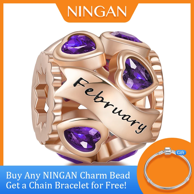 Подвеска NINGAN из стерлингового серебра 925 пробы под розовое золото для