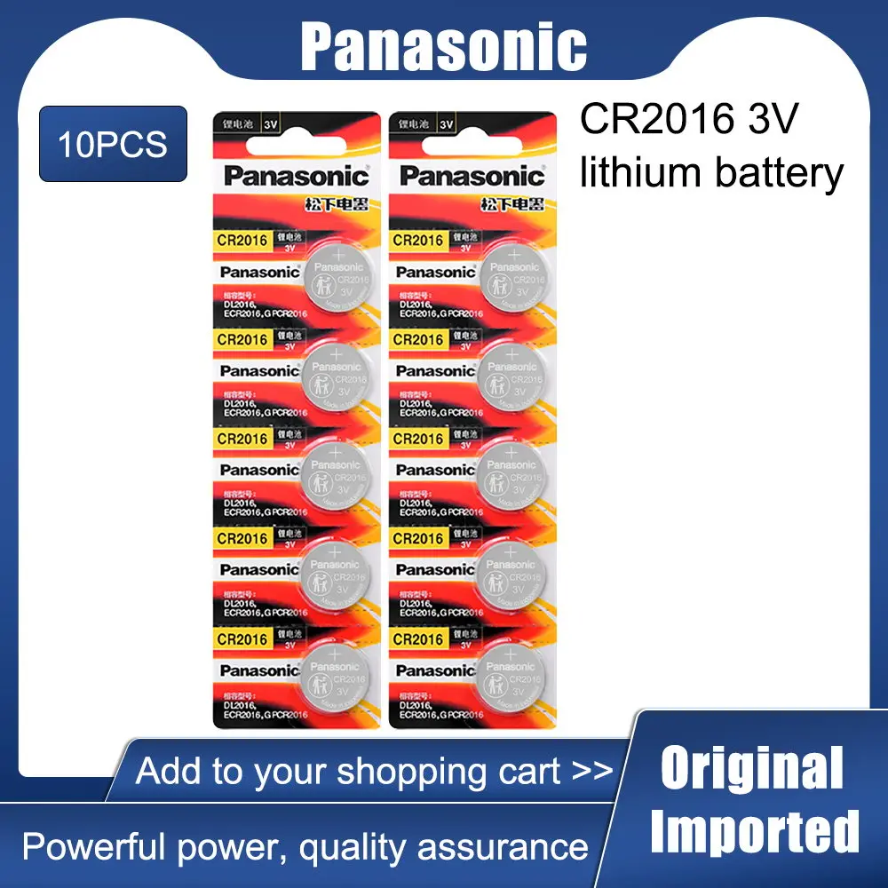 

Panasonic Top Quality Lithium Battery 10PCS/LOT 3V Li-ion cr2016 Button Battery Watch Coin Batteries cr 2016 DL2016 ECR2016 GPCR