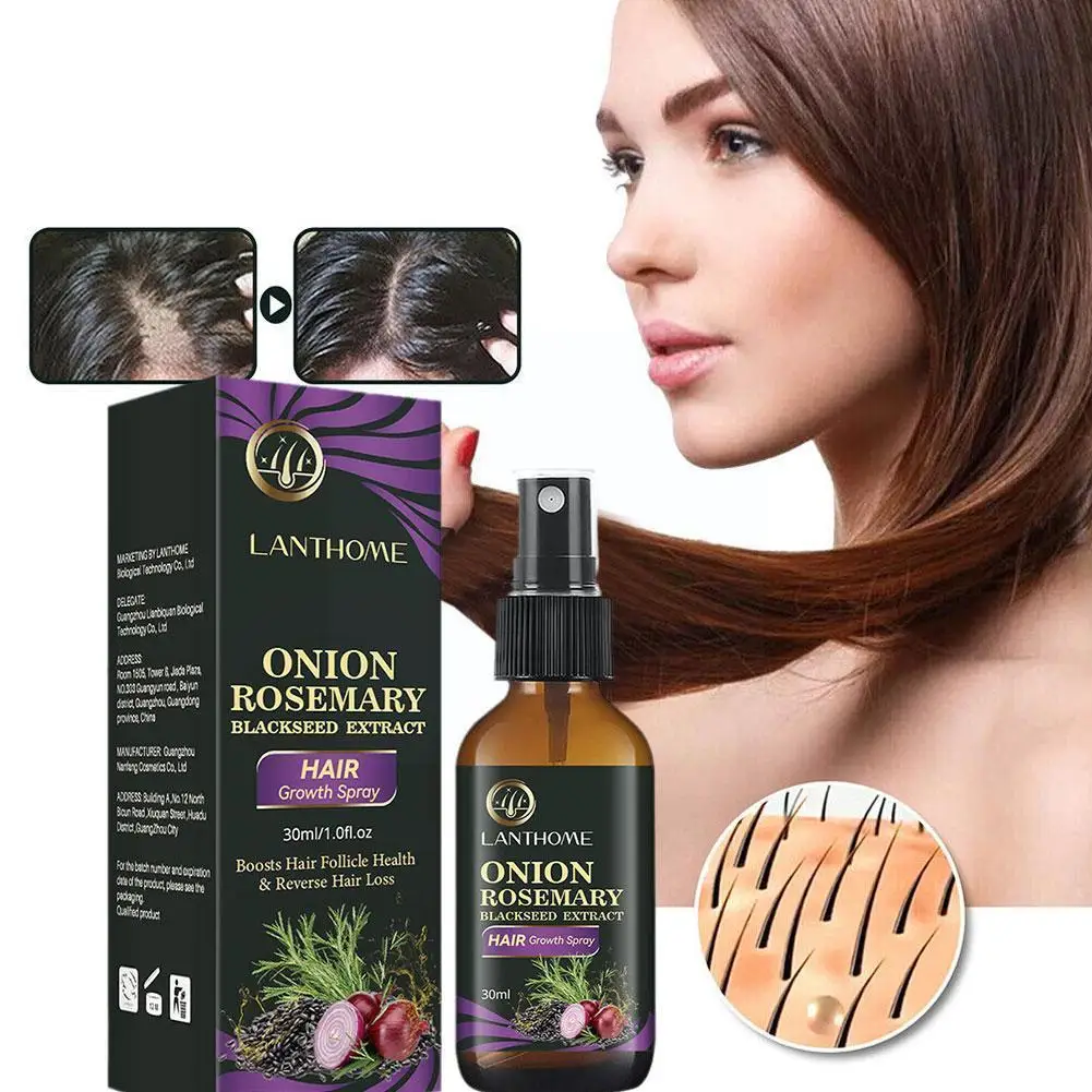 

Spray Onion Rosemary Blackseed Extract Nourish Treatment Loss Repair Hair Anti Serum Follicle Health Boosts Dam W8S8