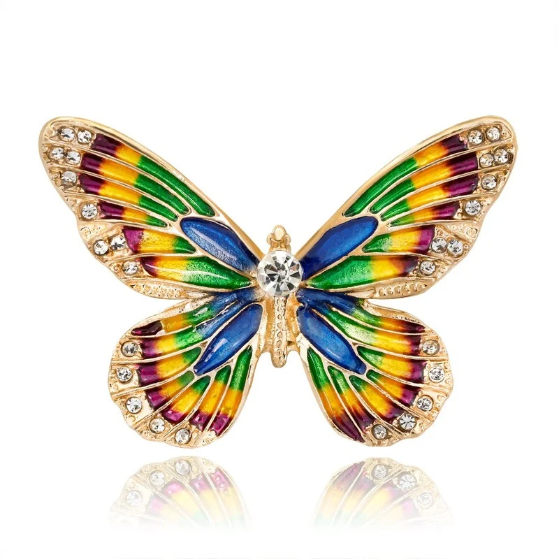 

Vintage Butterfly Brooch Pin Rhinestones Crystal Antique Cute Animal Shape Corsages Scarf Clips Brooches for Women Girls