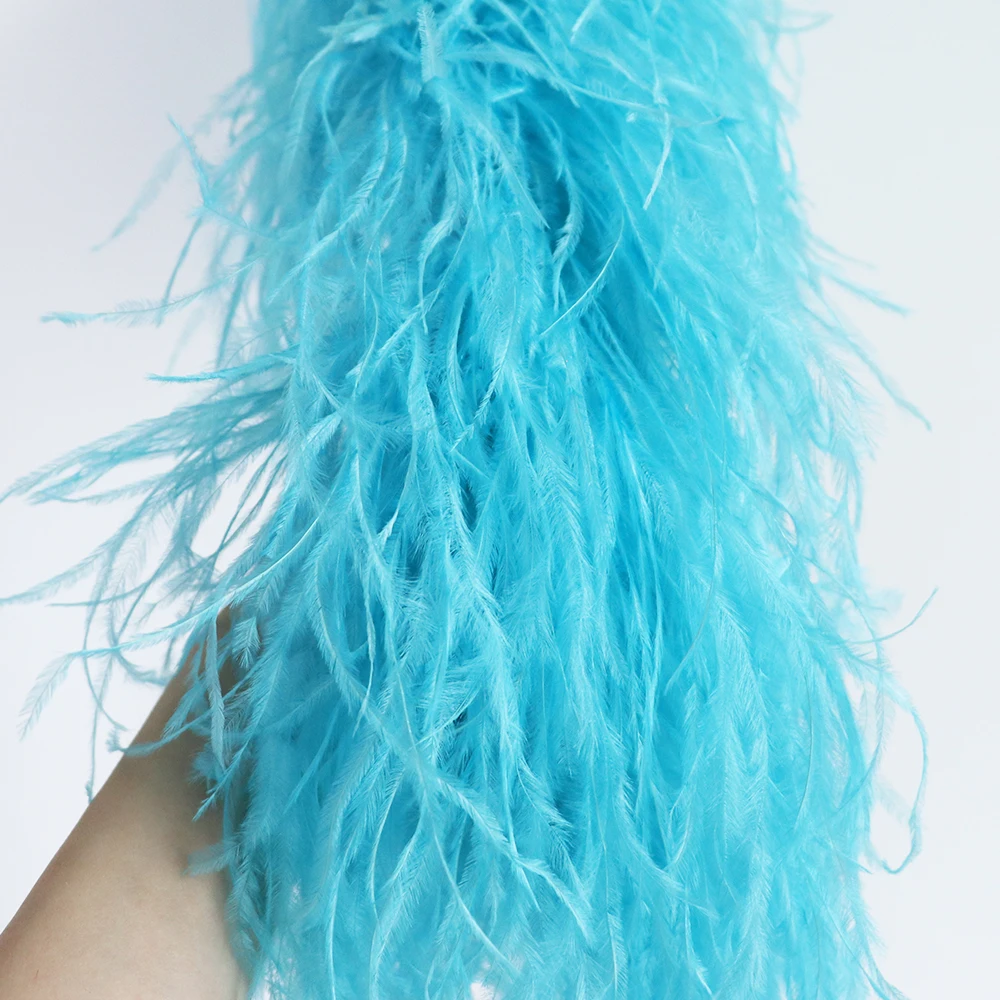 

10 Ply Thickness Ostrich Feather Boa Natural Fluffy Ostrich Feather Trim for Wedding Party Robe Clothing Sewing Decoration Scarf
