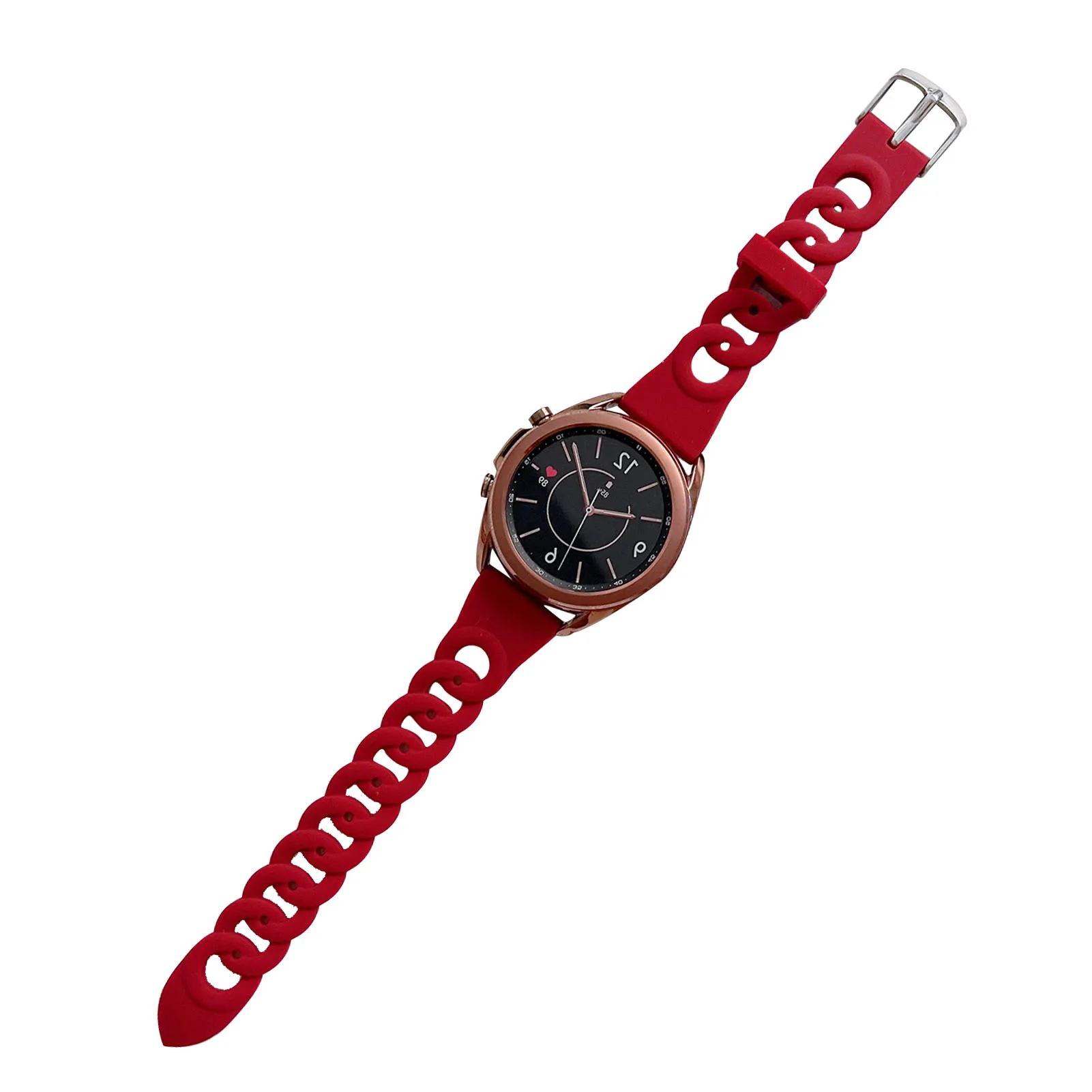 

20mm 22mm Watch Band ForSamsung Smart Watch Soft Silicone Sport Bracelet Multi-loop Buckle Ring Colorful Watch Bracelet Strap