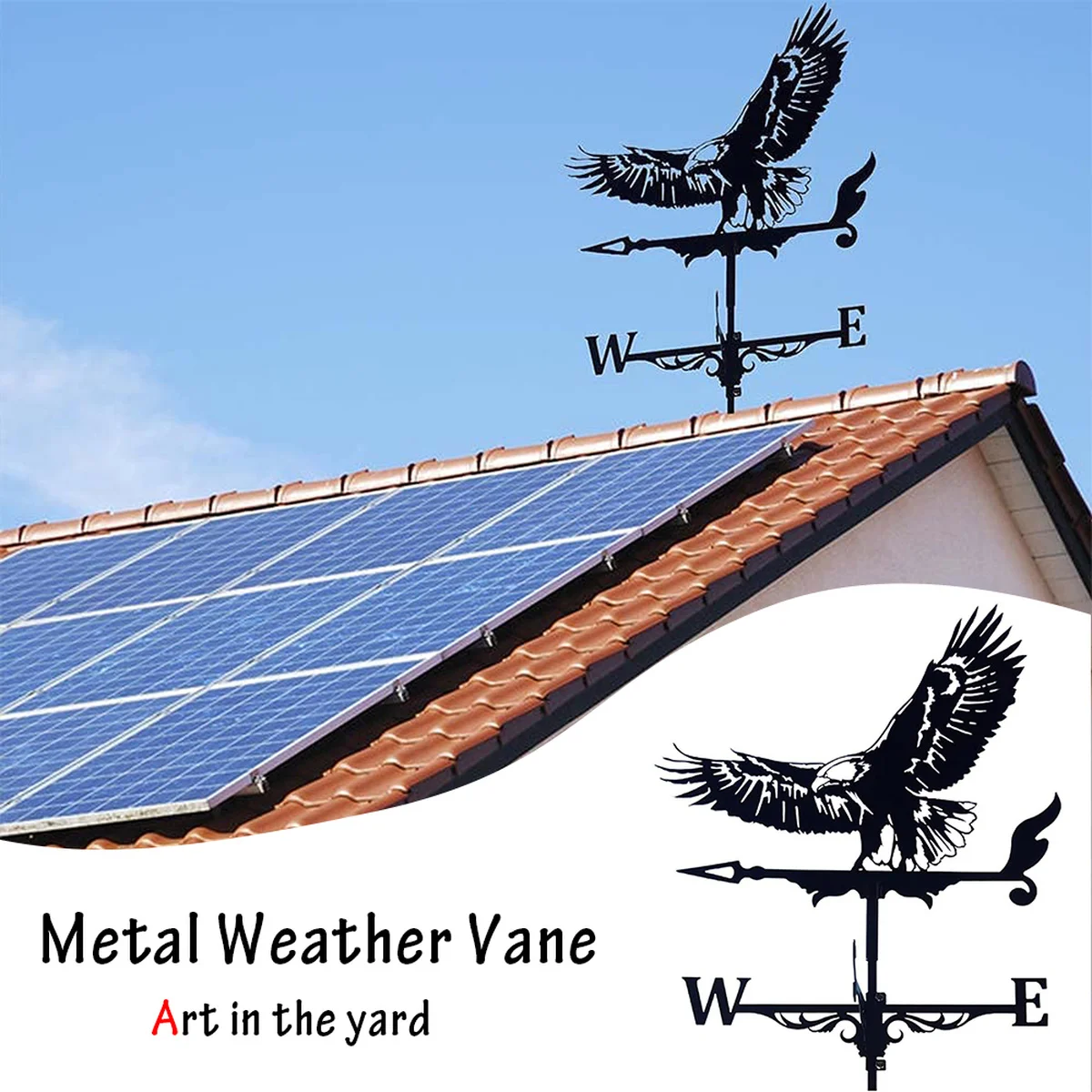 

Weathervane Fence Mount Owl Weather Vane Yard Farm Stake Ornament Wind Spinners Garden Roofs Wind Direction Indicator Vane