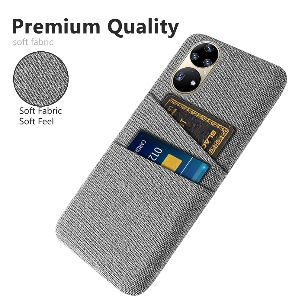 

For Huawei P50Pro P50 Pro 5G JAD-AL50 JAD-LX9 Coque Funda For Huawei P50 Pro Case Dual Card Fabric Cloth Luxury Business Cover