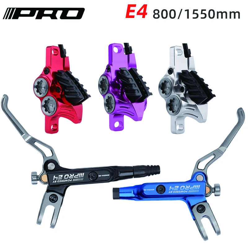 Iiipro E4 mountain bike hydraulic brake 800/1550mm left front right rear hydraulic brake mtb 4 piston am dh disc brake