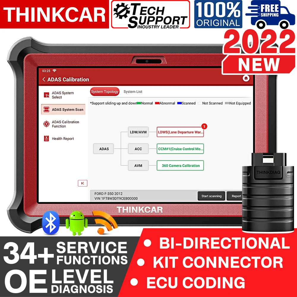 

THINKCAR THINKTOOL PAD 10 OBD2 Car Diagnostics Tool Full System ECU Coding Active Test 2 Year Free Update Scanner Automotive