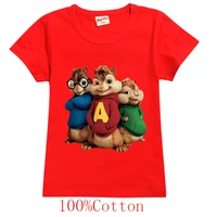 new summer childrens short sleeve t shirt alvin and the chipmunks boys cartoon tee kids clothes boys girl funny cool tops