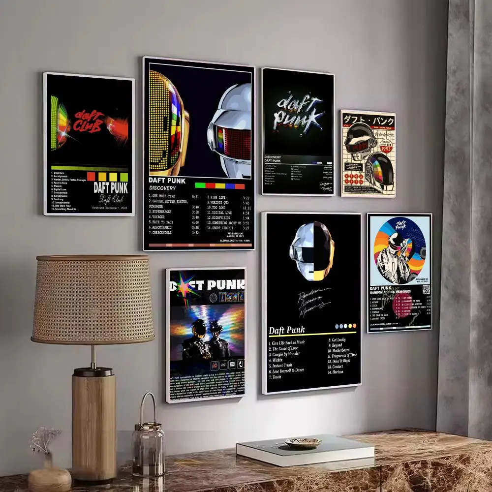 Фото Постер музыкальной группы D-Daft P-Punk, декоративные наклейки, настенное искусство, фото-дизайн для украшения дома, гостиной, прихожей №2