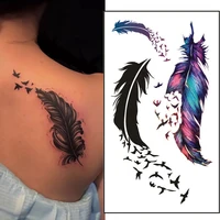 butterfly bird feather tattoo stickers arm chest body art temporary water transfer tattoo flower letter waterproof fake tattoos
