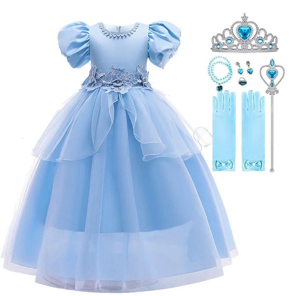 

Cinderella Dress Kids Cosplay Costume Girls Princess Dress Princess Accessories Children Birthday Party Wedding Dinner Dress