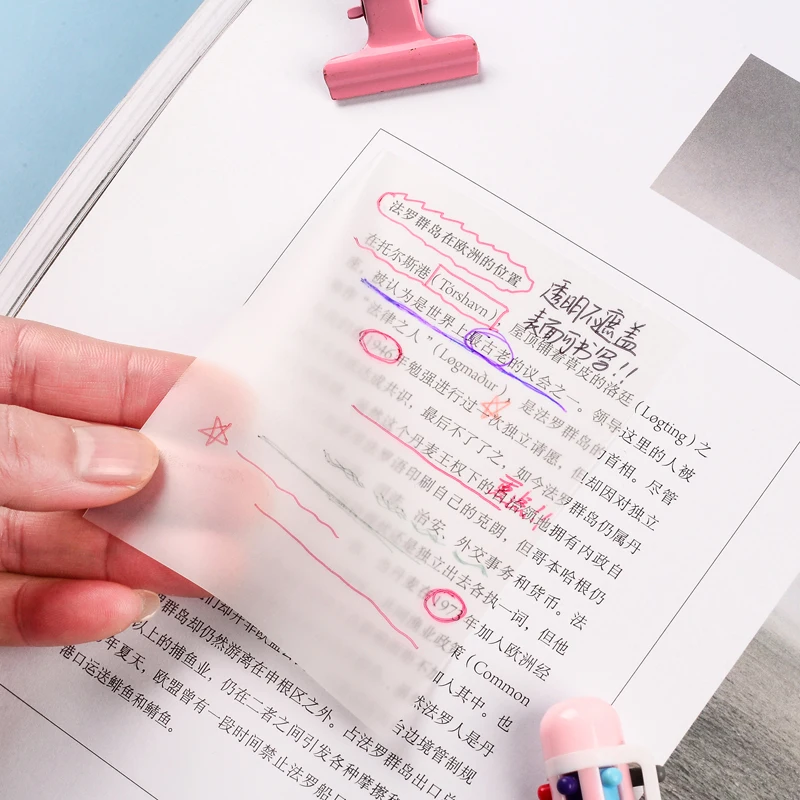 

50P Transparent Sticky Notes Student Notes Stickers Can Be Torn Simple Sticky Notes Ins Note Stickers N Times Sticky Notes