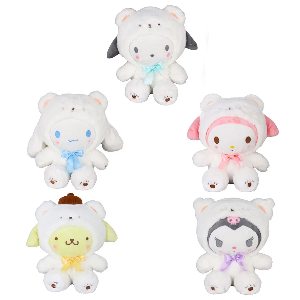 

Sanrio Plush Doll Cos Polar Bear Cinnamoroll Pochacco Pom Pom Purin Cotton Plushies Puppet Cartoon Plush 20Cm Toy Gifts