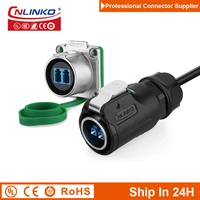 cnlinko lp24 m24 ip67 waterproof 3m cable wire aviation lc optical fiber signal connector for pc dvd tv sound bar preamplifier