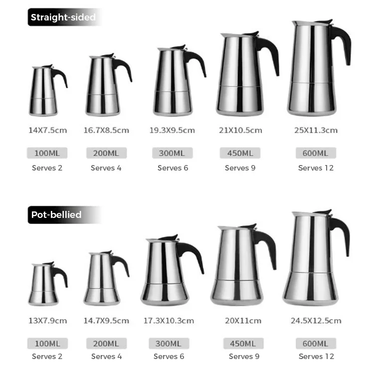 Кофеварка из нержавеющей стали для дома и офиса 100/600 мл