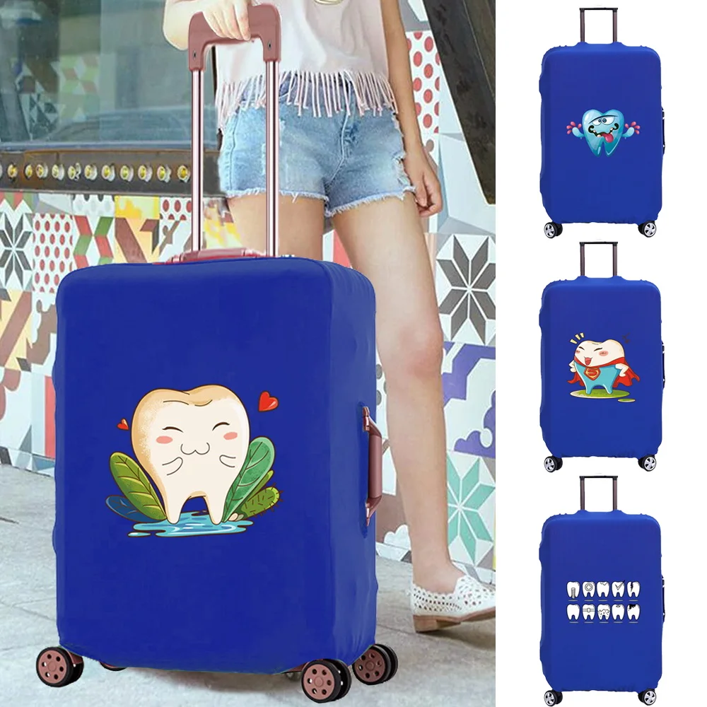 

Чехол для багажа с защитой от царапин, чехол для чехла на колесиках 18-28 дюймов, защитный чехол с принтом зубов, чехлы для аксессуаров для путе...