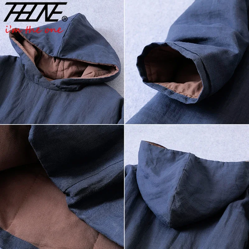 THHONE зимние пальто парки для женщин 2024 с длинным капюшоном теплые мягкими