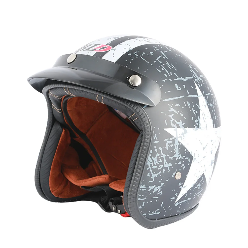 

Matte Jet Helmet Open Face Cascos Cafe Racer Casque Street Riding Retro Vintage 3/4 Helmets Capacete Da Motocicleta Men Women DO
