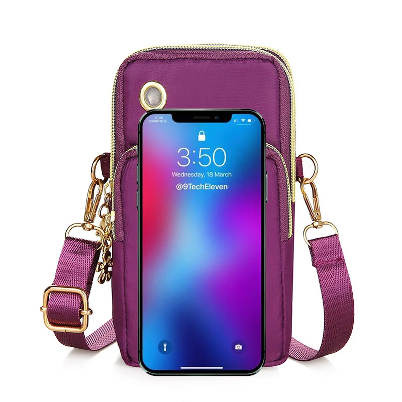 Vertical Section Balloon Mobile Phone Crossbody Bags for Women Fashion Shoulder Bag Cell Phone Pouch with Headphone Plug Wallet