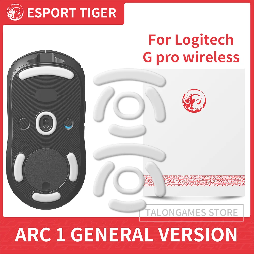

2Sets Original Esports Tiger Gaming Mouse Feet Mouse Skate for Logitech Gpro Wireless White Mouse Glides Curve Edge,0.7mm
