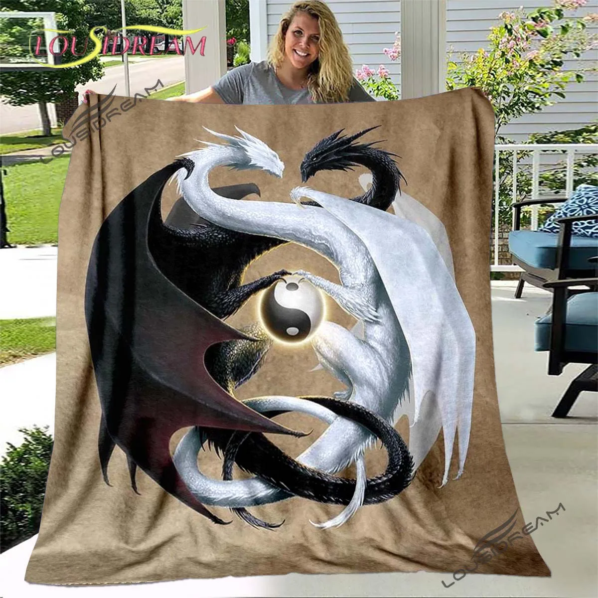 Фланелевое Одеяло с 3D-принтом дракона мягкие одеяла для кровати взрослых и детей