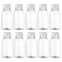 250ml 10pcs transparent plastic milk storage bottles beverage drinking bottle milk beverage juice container storage bottle