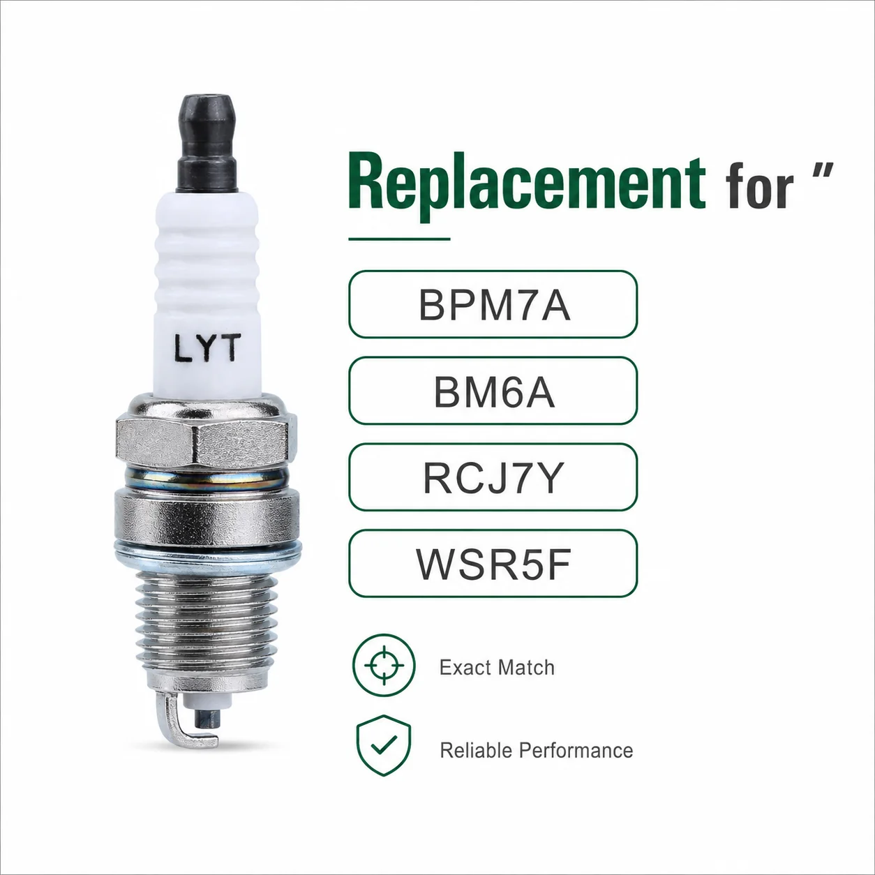 Фото Свечи зажигания для замены NGK BPM7A BM6A L7T RCJ6Y RCJ7Y WSR5F WS8E Champion RJ19LM, подходят для 2-тактных бензопил и воздуходувок объемом 33-52 куб. см. №2