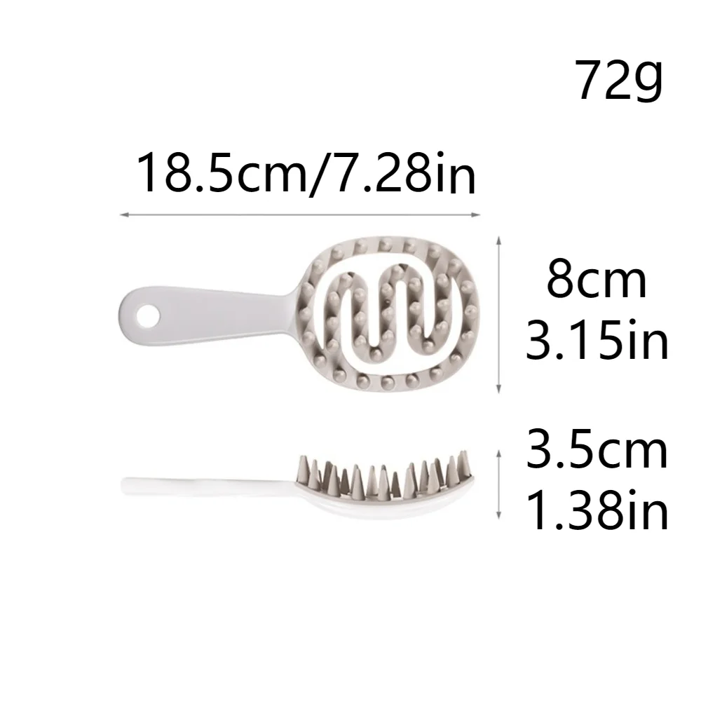 Белая расческа для шампуня с длинной ручкой влажного и сухого использования