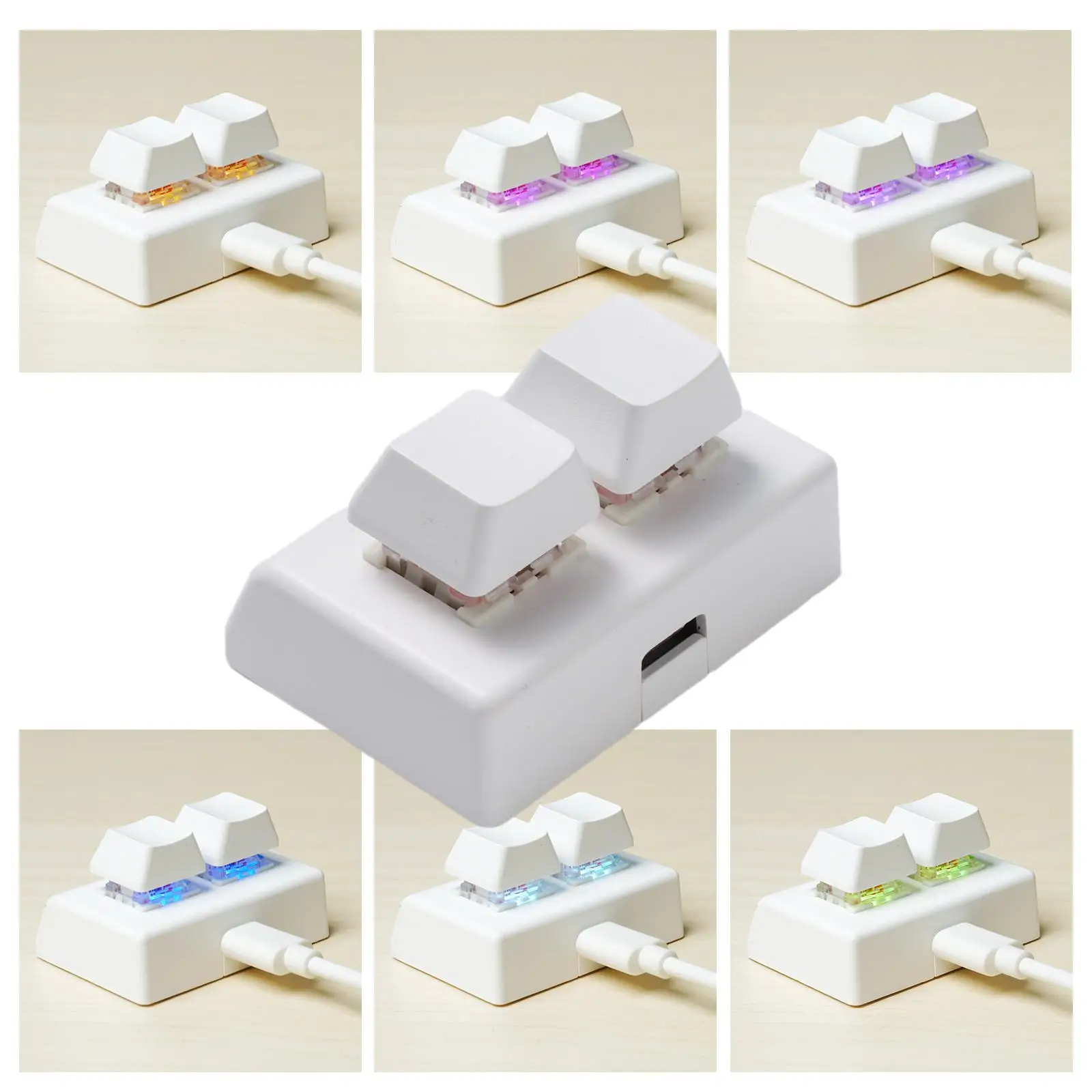 

2 Keys Customize Mini Keypad RGB Gaming Keyboard Programming Keypad USB Mechanical Keyboard