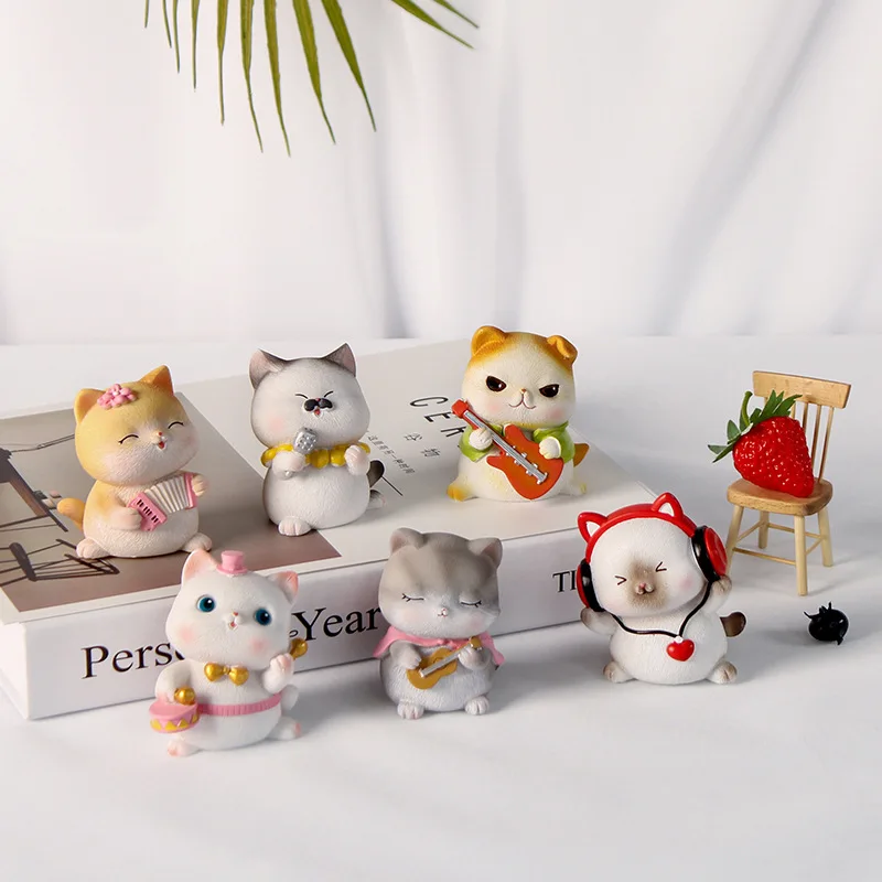 

Cat Ornament Cute Meow Sensen Resin Crafts Gift Ornament Baking Cake Decoration Creative Home Small Ornament Wholesale