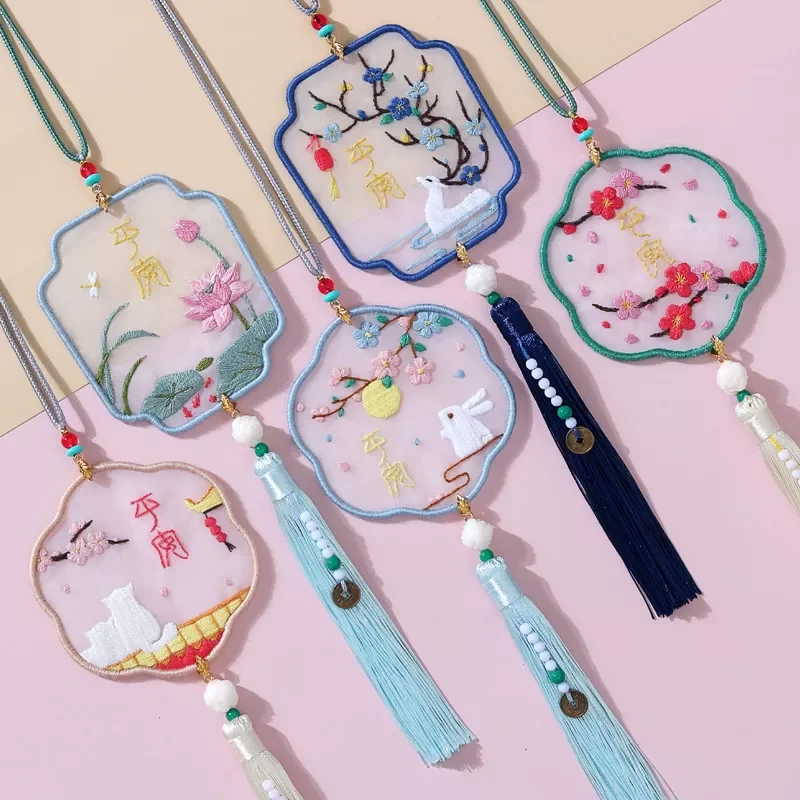

Style Mesh Embroidery Kit Flower Plant Animal Pattern Hoop Cross Stitch Punch Needle Embroidery Thread Kit for Beginner