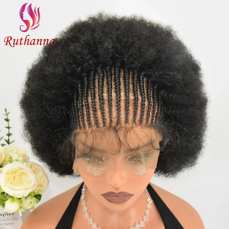 250% Плотность 13x6 кружевной фронтальный Плетеный парик афро кудрявые вьющиеся