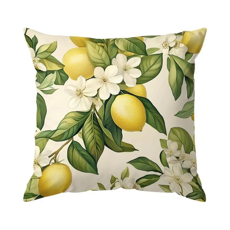 

Летние декоративные подушки с лимонным узором 45x45 см