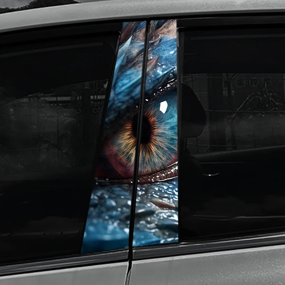 

Автомобильные наклейки с глазами дракона, авто столба B, водостойкий декор в виде животных, царапины, двери автомобиля, наклейки на столб, ужасный день Хэллоуина