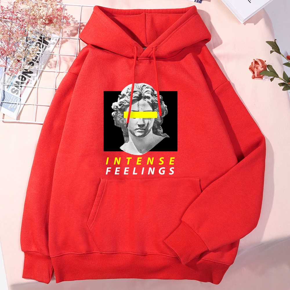 

Intense Feelings Creative Funny Sculpture Male Hoodie Outdoor Fleece Clothes Fashion All-Match Hoodies Quality Harajuku Tops