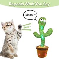 dancing cactus lovely talking pet toy sun flower interactive speak talk sound record repeat toy cat dog electronic plush toys