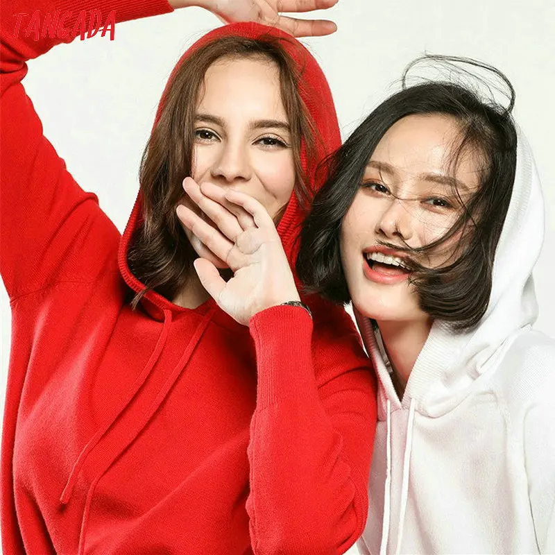 Tangada вязаная толстовка с капюшоном свитер джемпер теплый свитшот теплая желтая