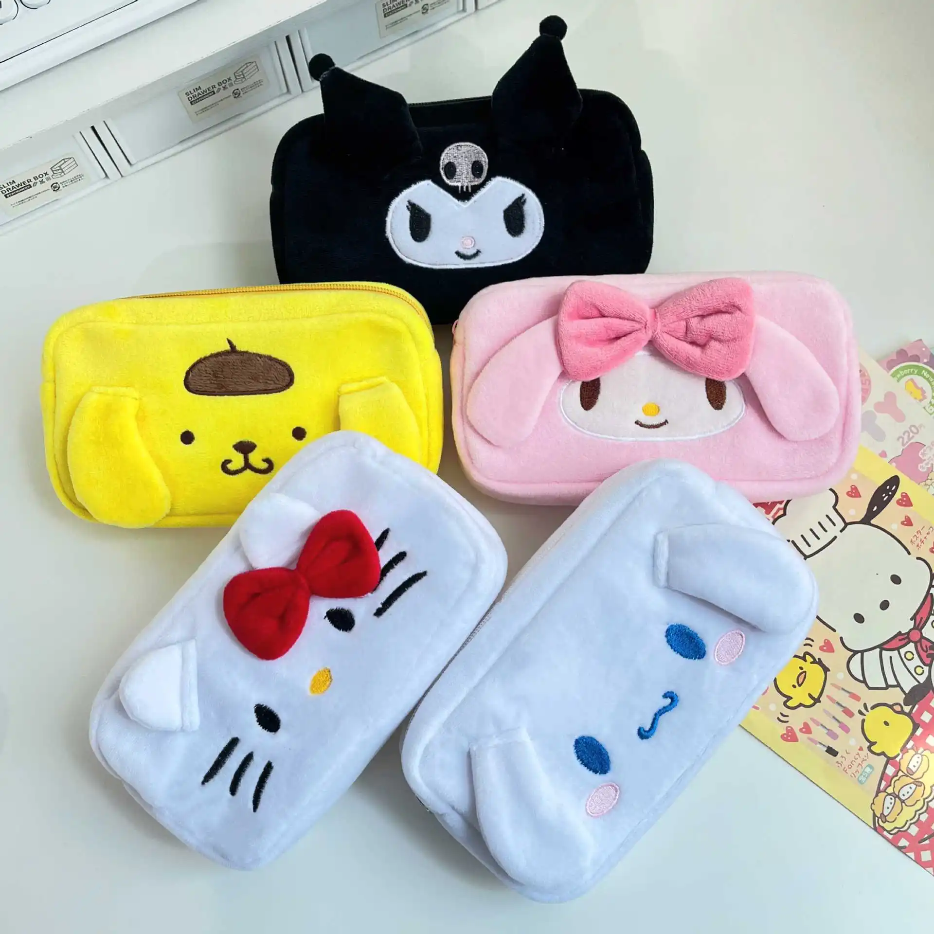 Sanrio Series Hello Kitty мультфильм 3D пенал плюшевая собака с корицей KT Cat Keroppi милая