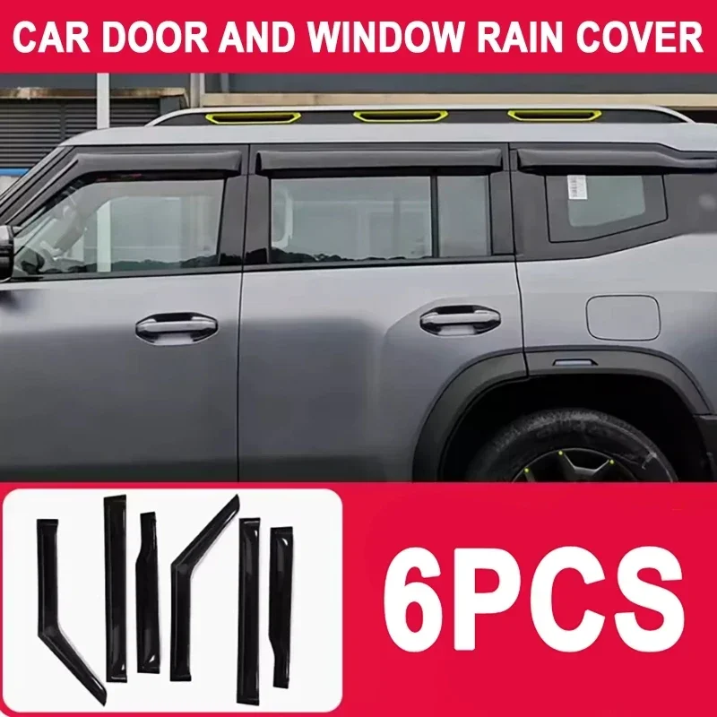 

4/6 шт. автомобильные дефлекторы бокового окна, вентиляционные козырьки, солнцезащитный ветрозащитный козырек от дождя для Chery Jetour Traveler T2 2023 2024