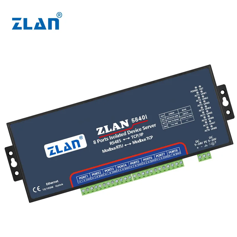 

8 multiple ports RS485 to TCP IP Modbus gateway isolation serial port server