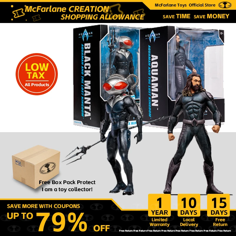 

McFarlane Toys Aquaman & Black Manta (Aquaman and the Lost Kingdom) Bundle (2) 12" 1/6 Statues Action Figure