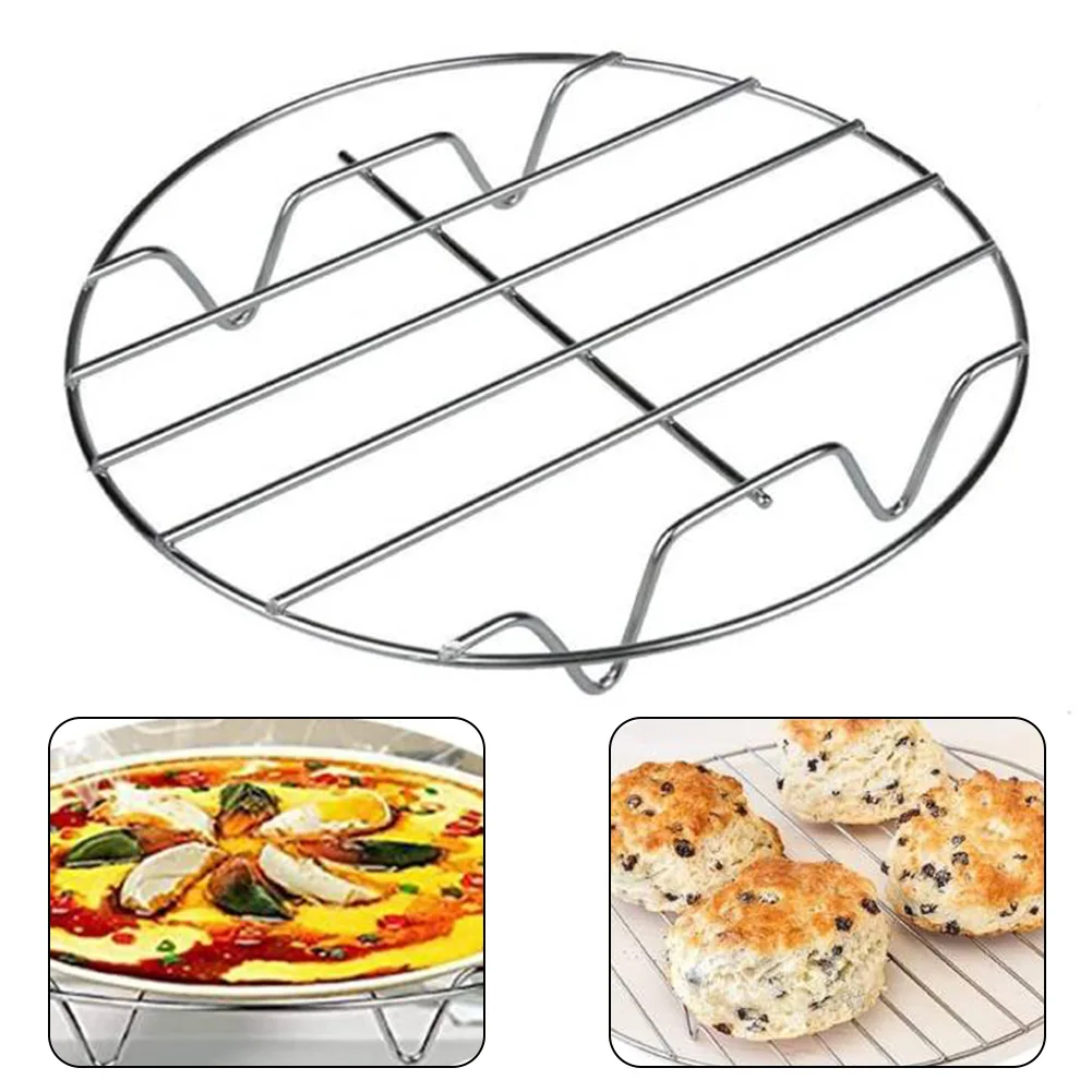 

6/7/8/9 Inch Holder Air Fryer Accessories Baking Tray Air Fryer Rack Grill Stainless Steel Multi-purpose Kitchen Accessories
