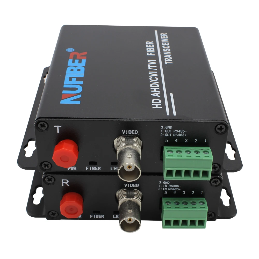 1080P Digital Fiber Video Converter 1CH Video RS485 Data Single Fiber Single Mode 1310/1550nm FC 20km Video Transmitter Receiver