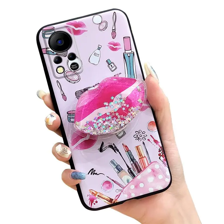 anti knock cute phone case for infinix hot 11s nfcx6812b durable tpu anti dust foothold for girls free global shipping
