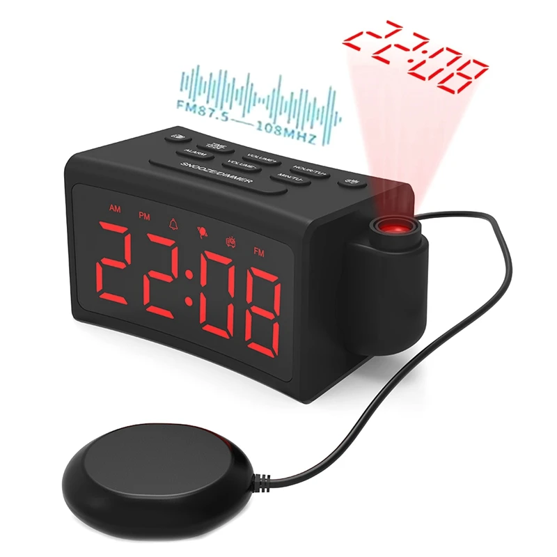 For Heavy Sleepers Vibrating Alarm Clock With Bed Shaker For