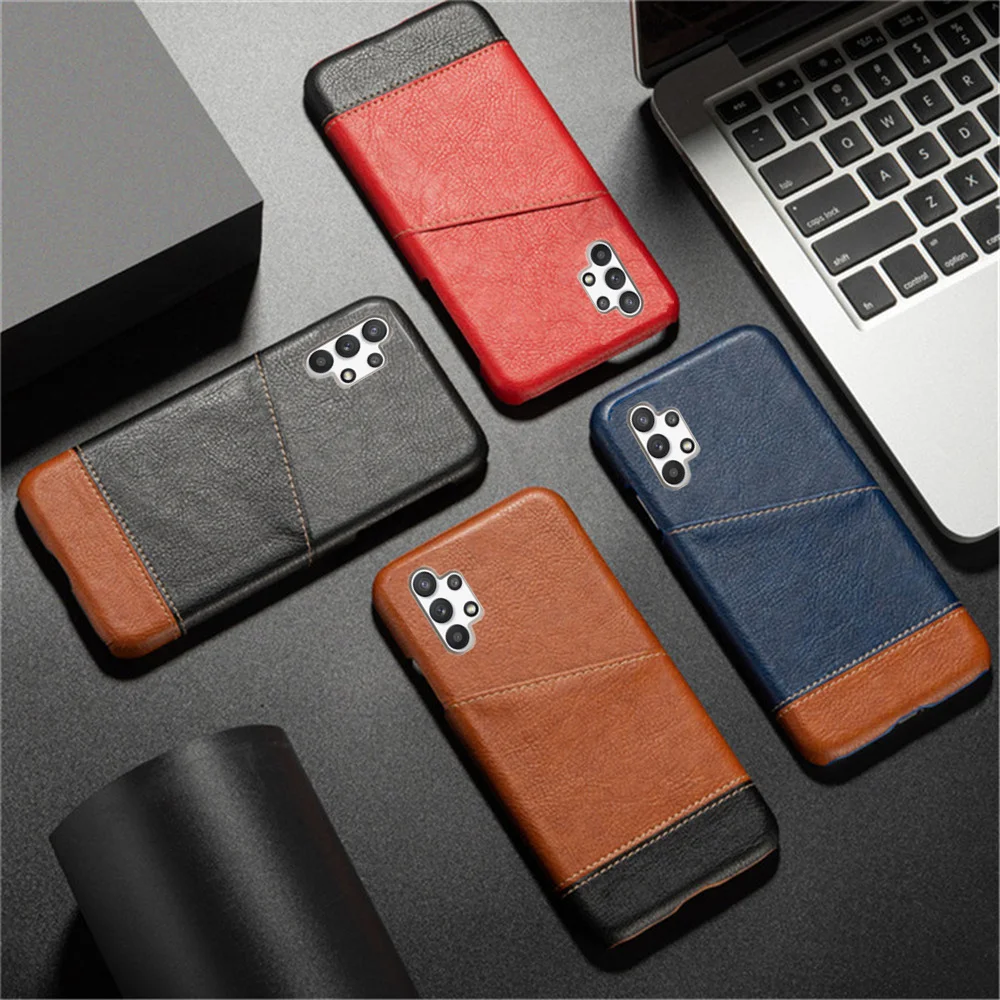 

Card Slot Holder Mixed Splice PU Leather Cover For Samsung A32 4G Case Phone Cover 6.4'' A325F For Samsung Galaxy A32 5G 6.5''