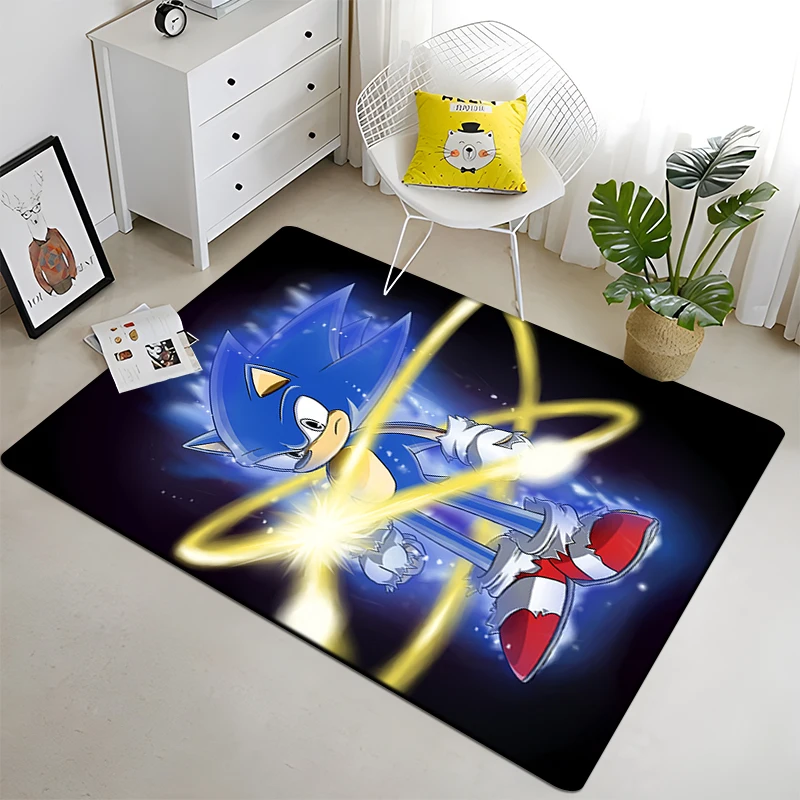 

Sonic Rugs Fashion Printing Anime Mat Cartoon Living Room Bedroom Large Area Soft Carpet Home Children's Room Floor Picnic Mat