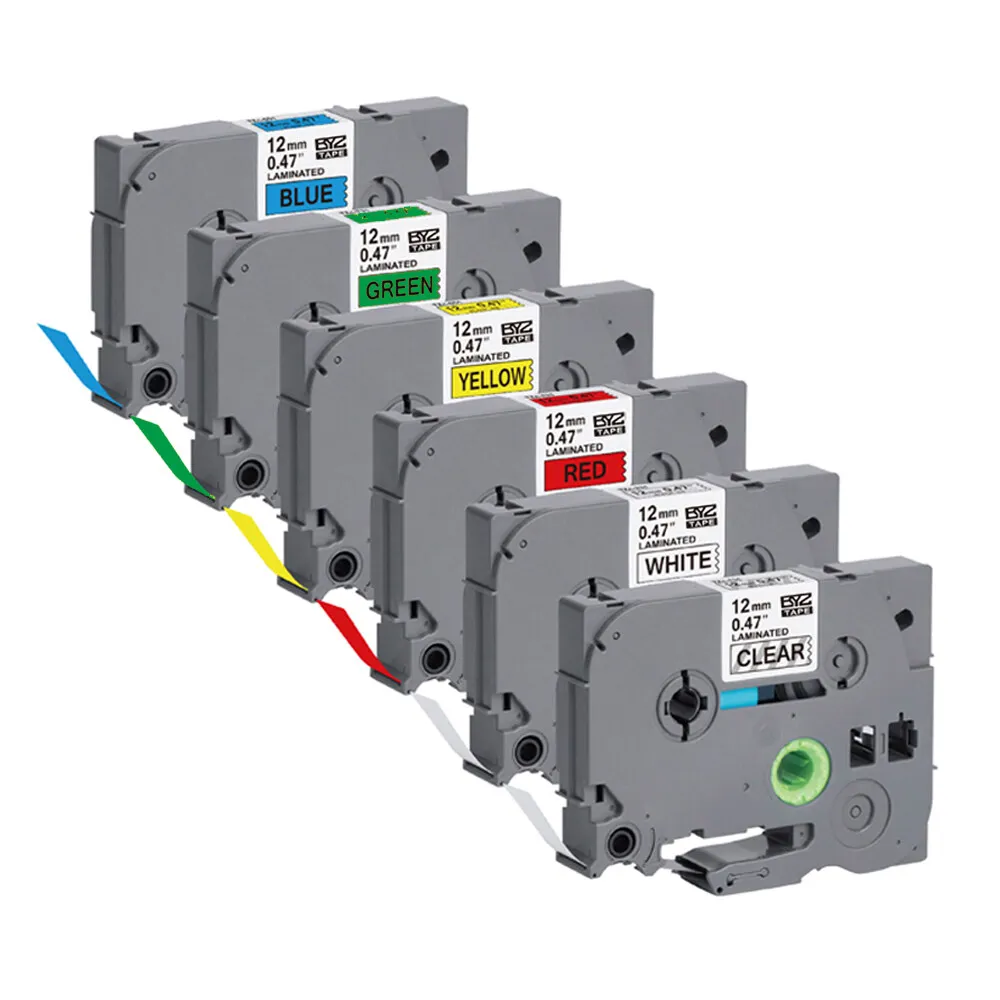 6PK Compatible TZe-231 TZe431 TZ531 tze-631 tz-731 Labeling Laminated Tape FOR Brother PT-H110 PT-210D Label Maker