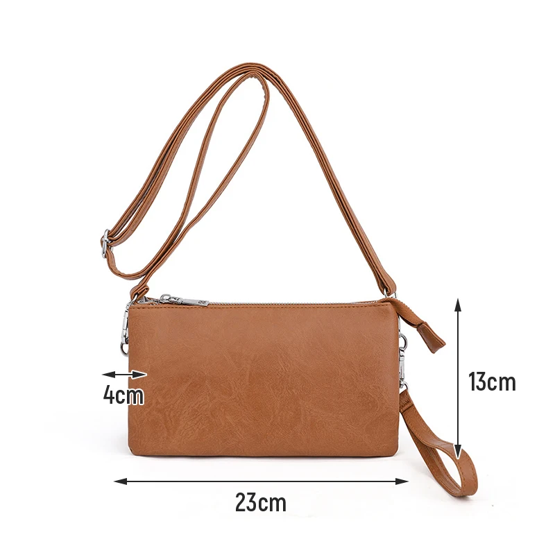 Ladies Cross Body Messenger Pu Small Bag Womens Shoulder Over Bag Handbag Soft Phone Clutch Bag for Outdoors Activities