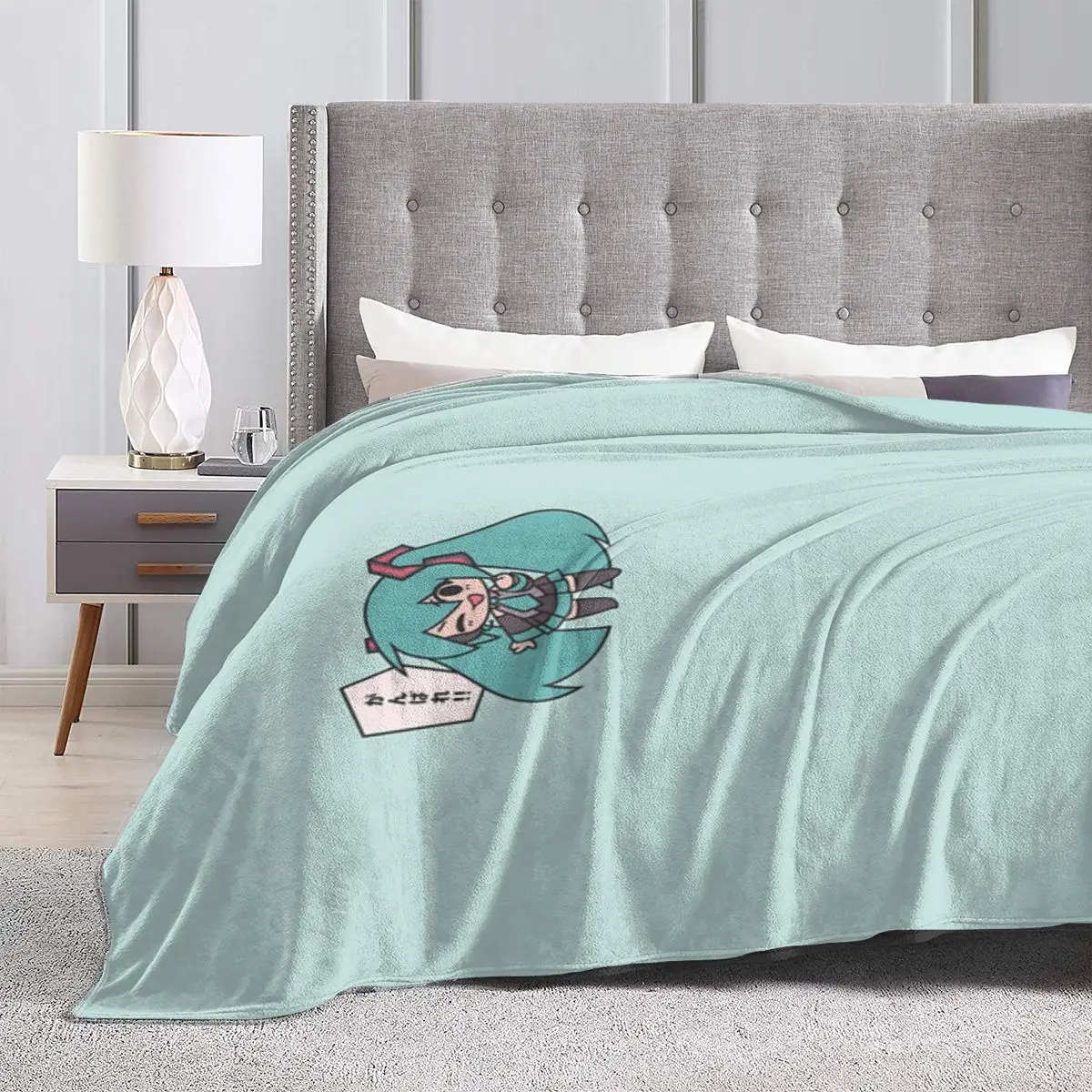 Мiku Ganbare Ganbatte Chibi плед из микрофлиса