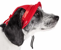 pet life uv protectant adjustable fashion mesh brimmed dog hat cap